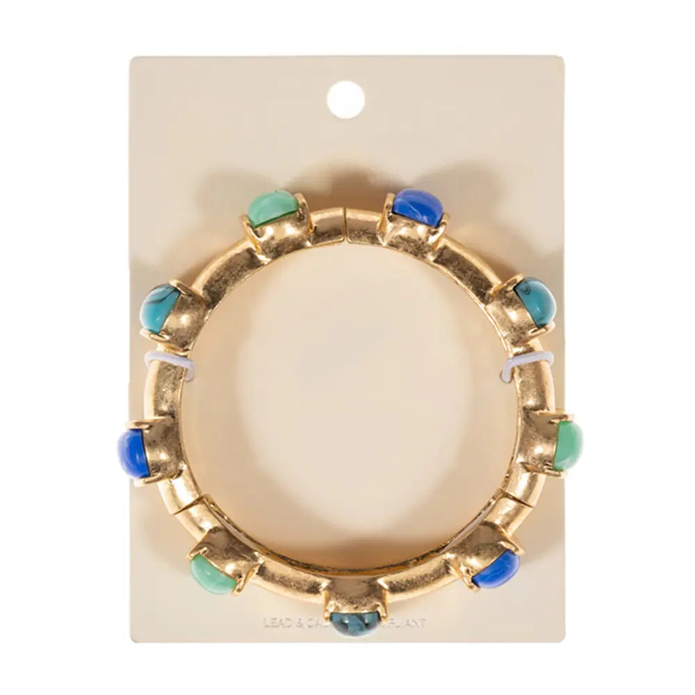 Bold Stone Printed Bangle | Blue