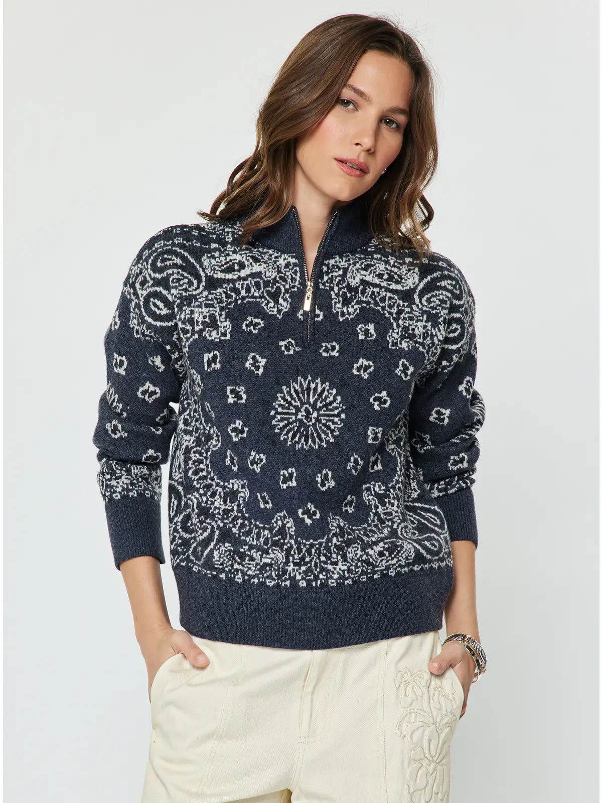 Arlet Half Zip Sweater | Navy