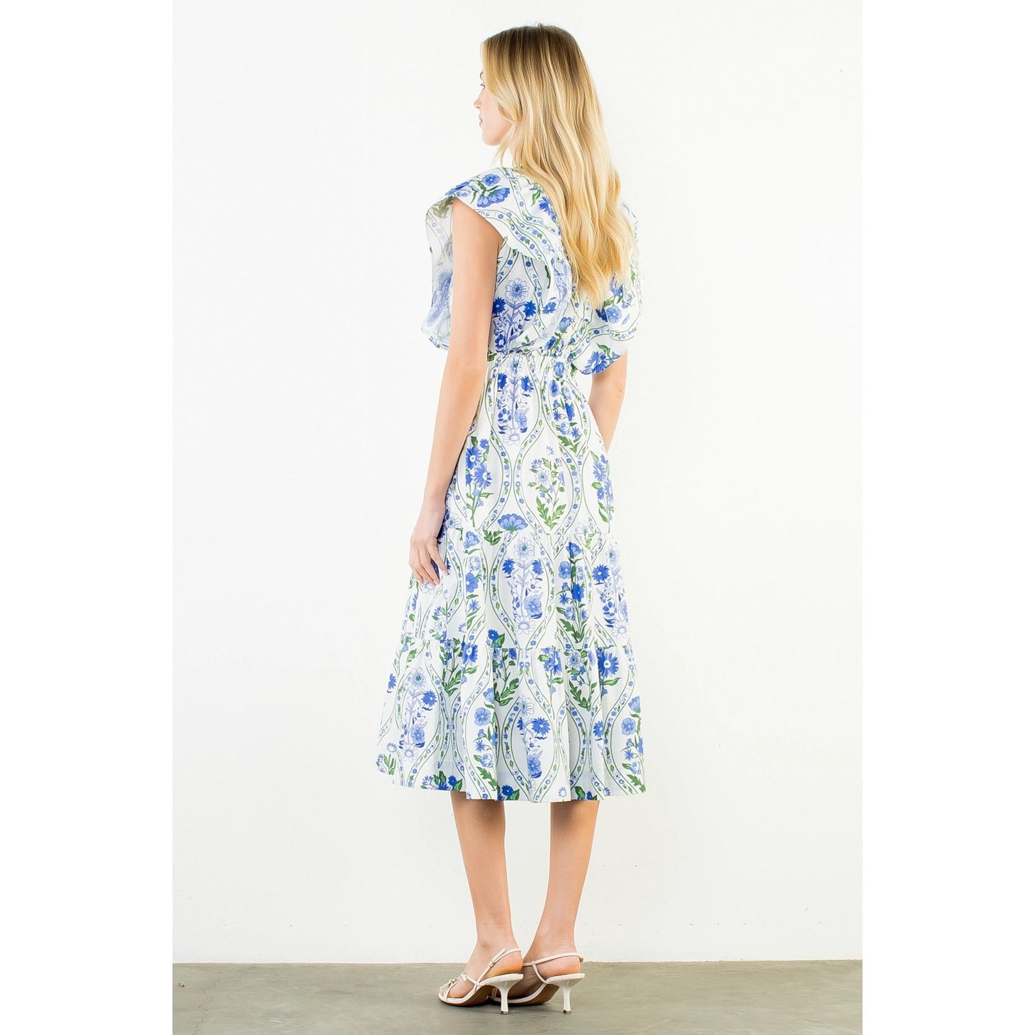 Susie Ruffled Maxi Dress | Blue & Green