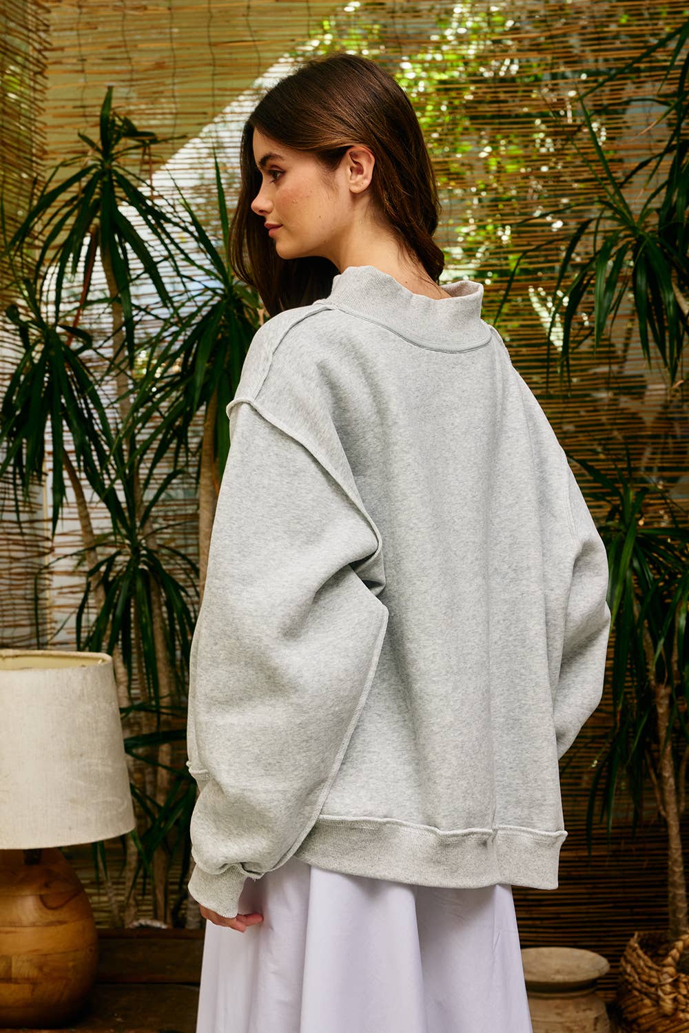 "TN" Mock Neck Sweatshirt | Grey
