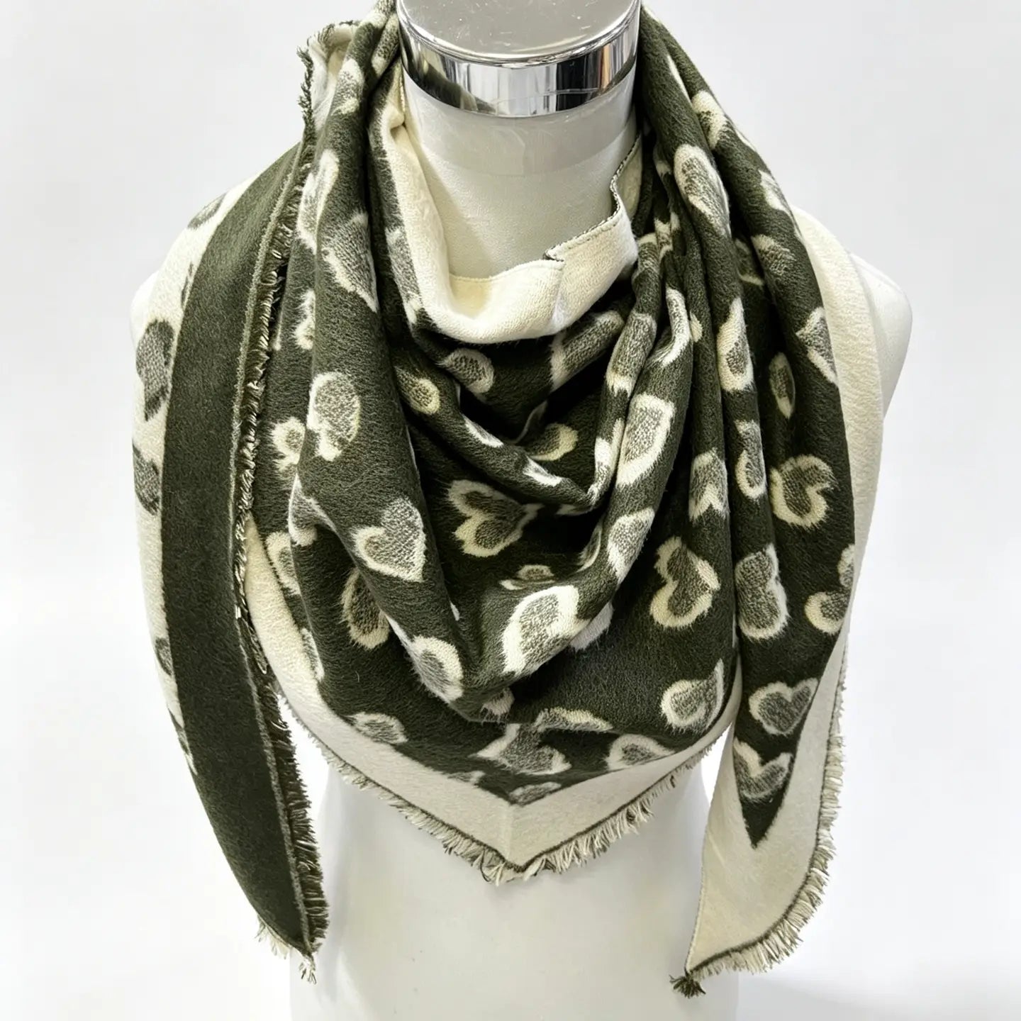 Elisabeth Heart Scarf | Olive