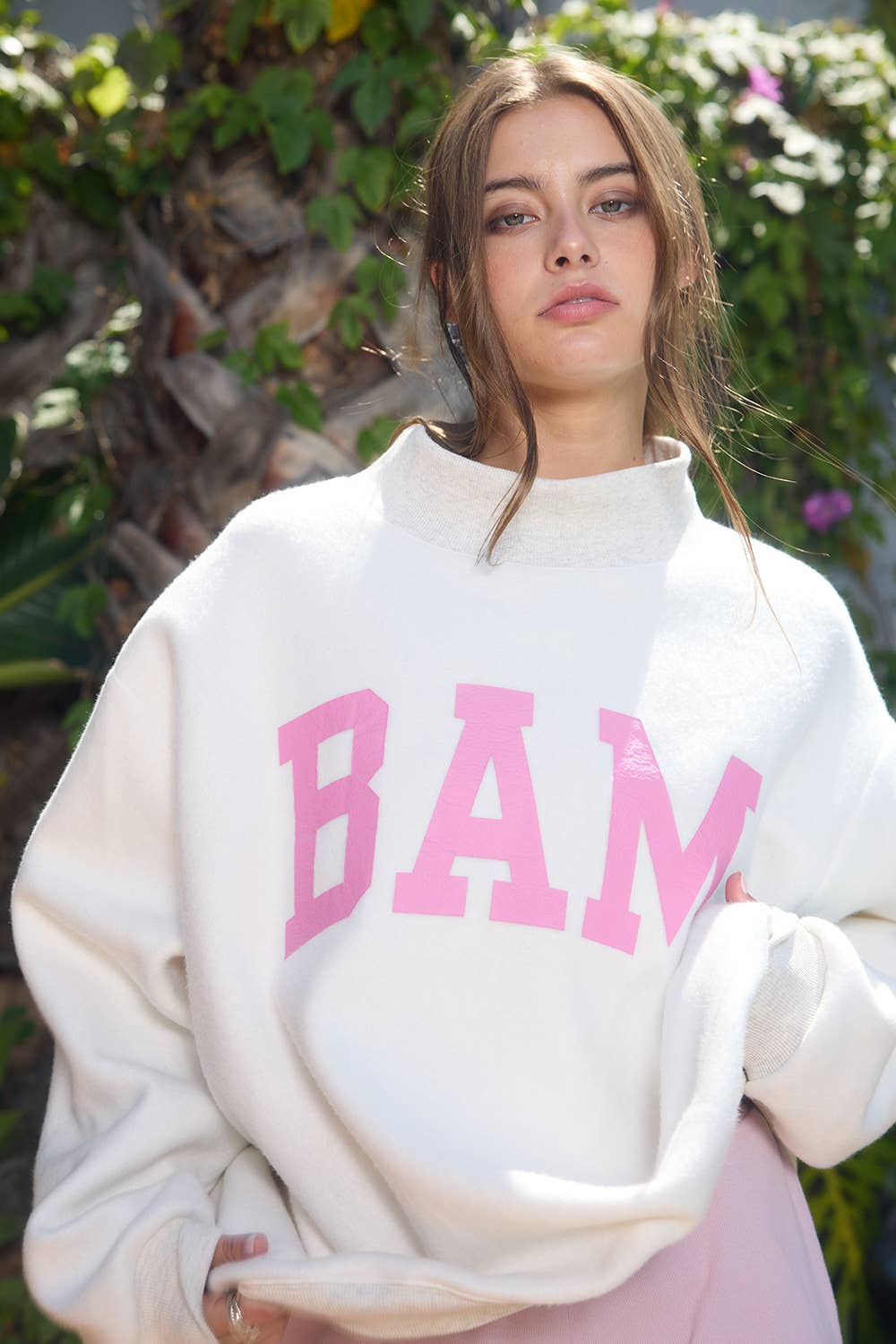 Reversible "MAHJ" Sweatshirt | Pink