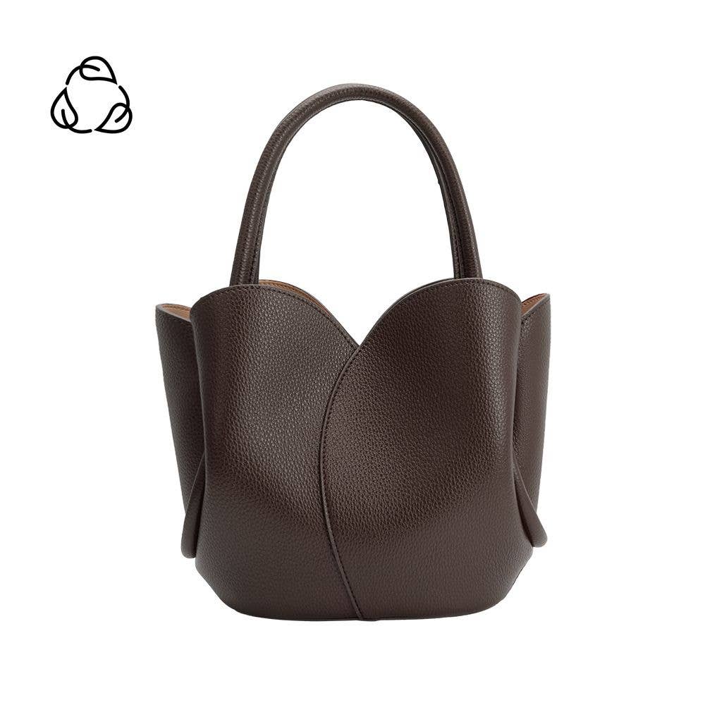 Tulip Vegan Leather Top Handle Bag | Chocolate