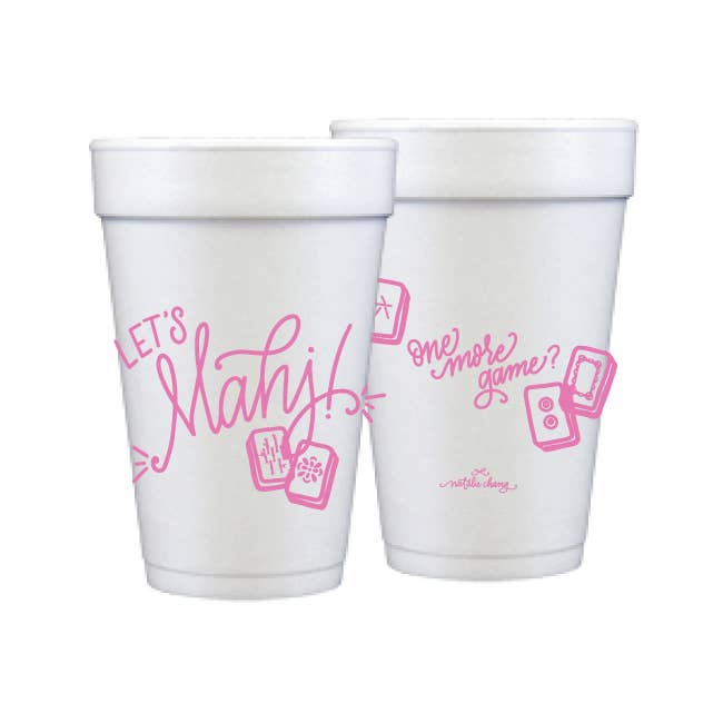 LET'S MAHJ! Foam Cups| Pink