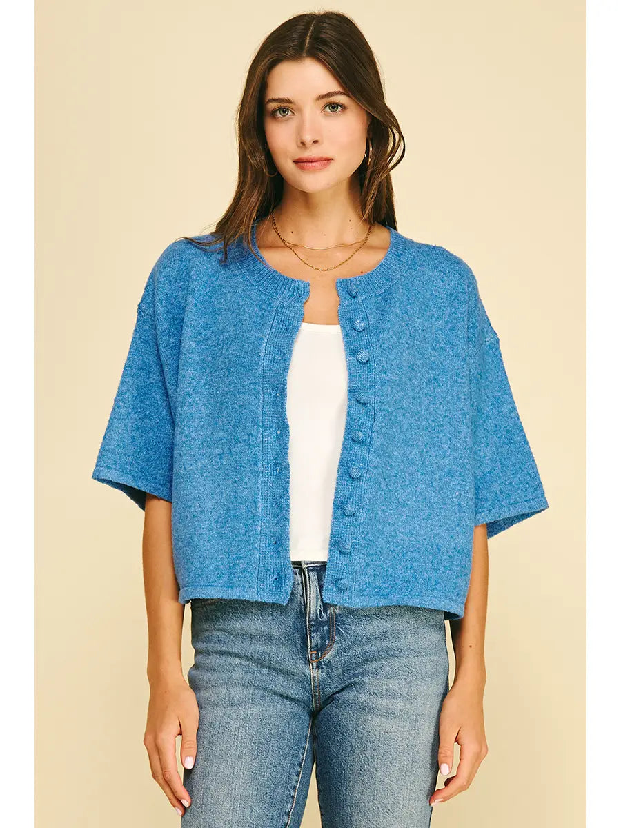 Jenny Button Down Sweater | Blue