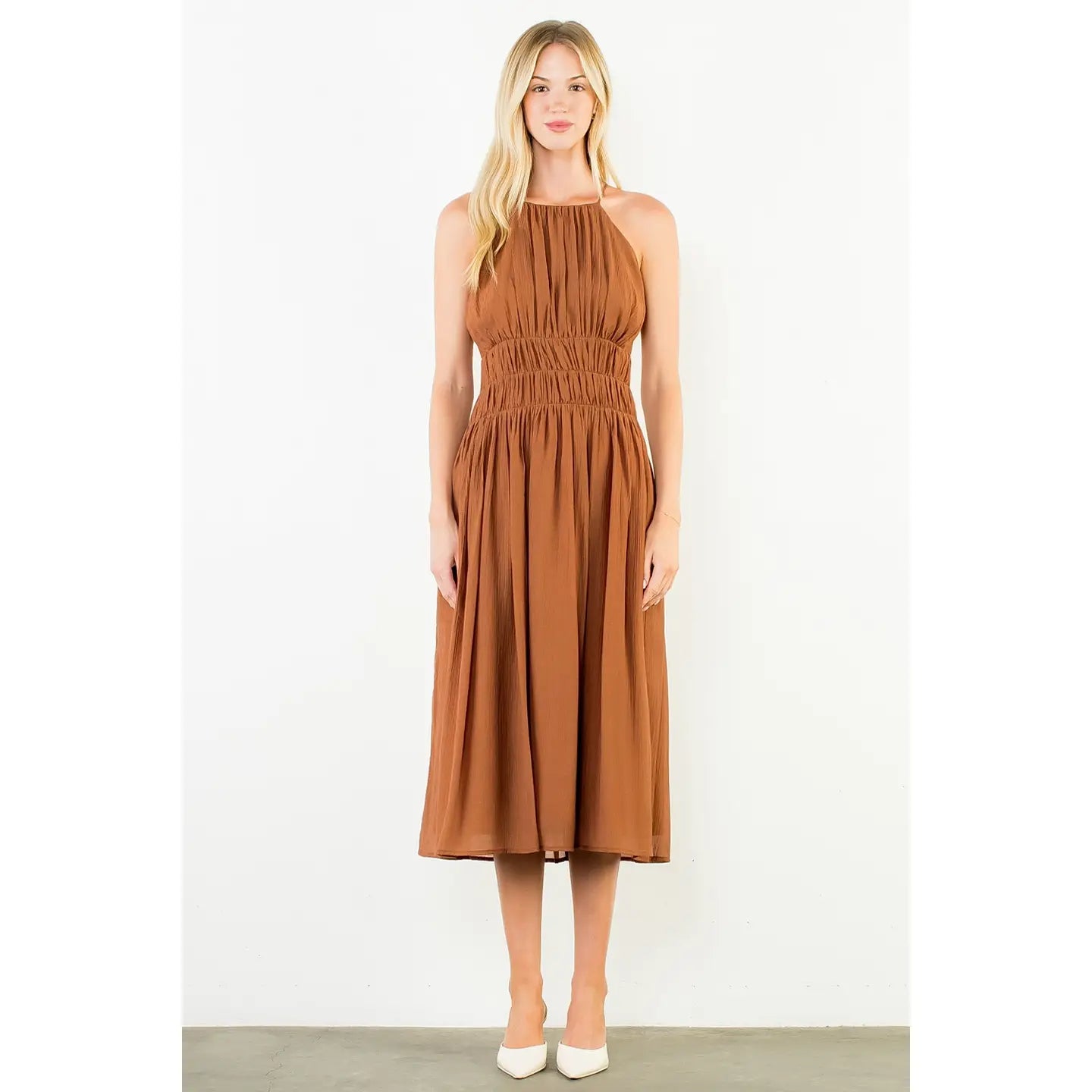 Liz Midi Dress | Brown