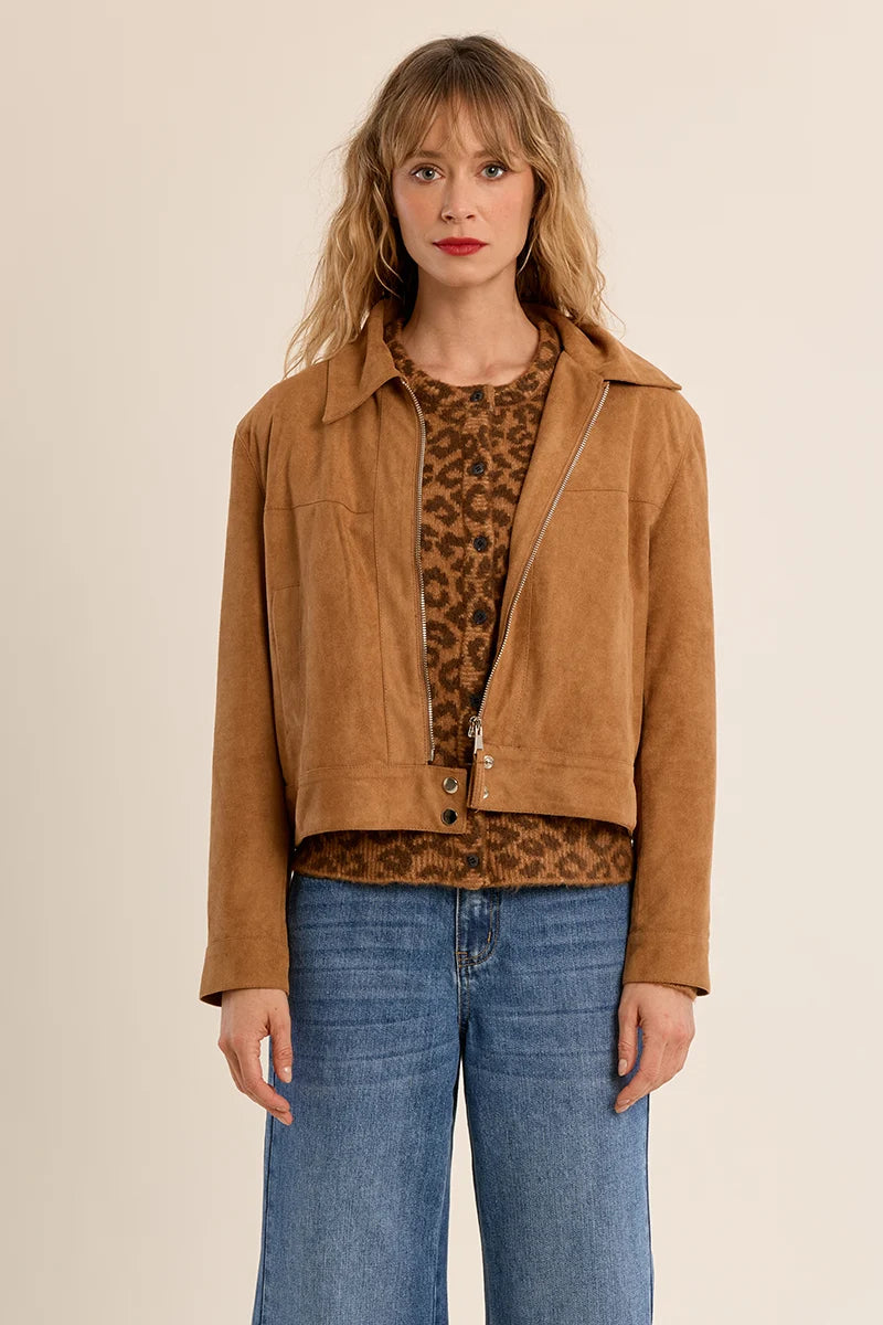 Vegan Suede Jacket | Camel