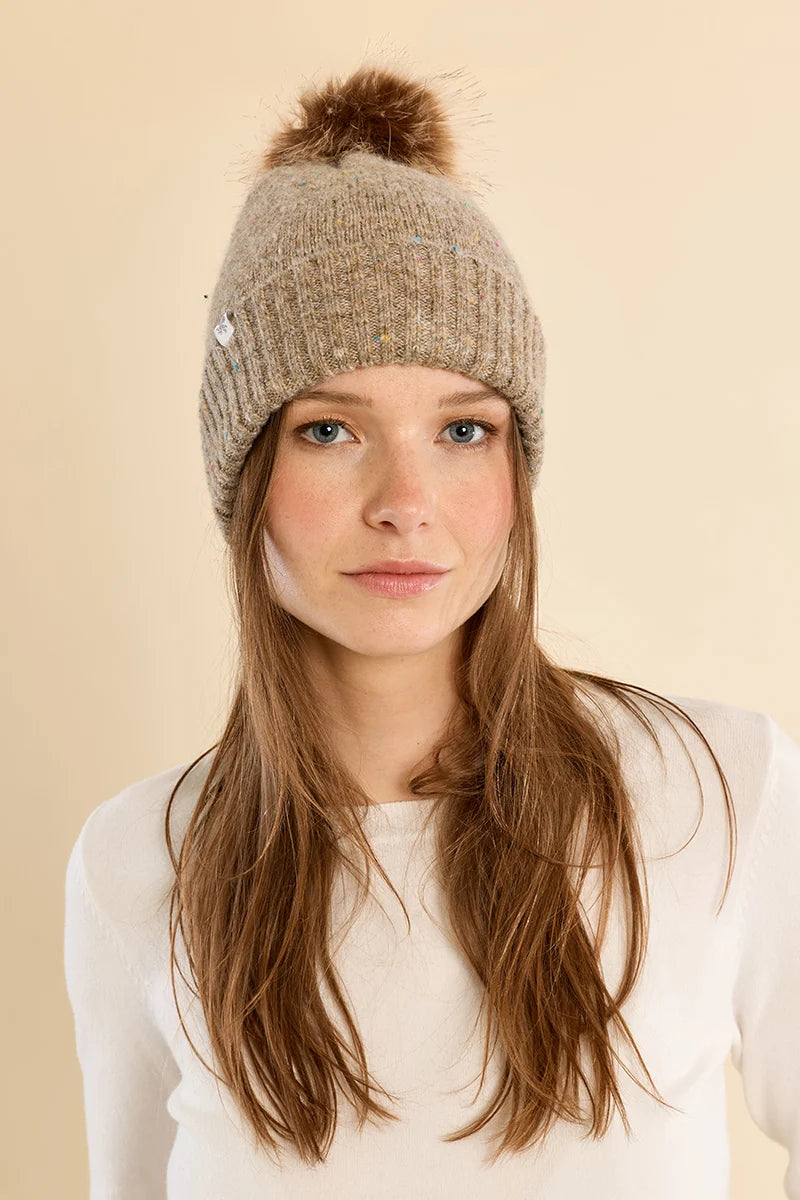 Pom Pom Hat | Beige