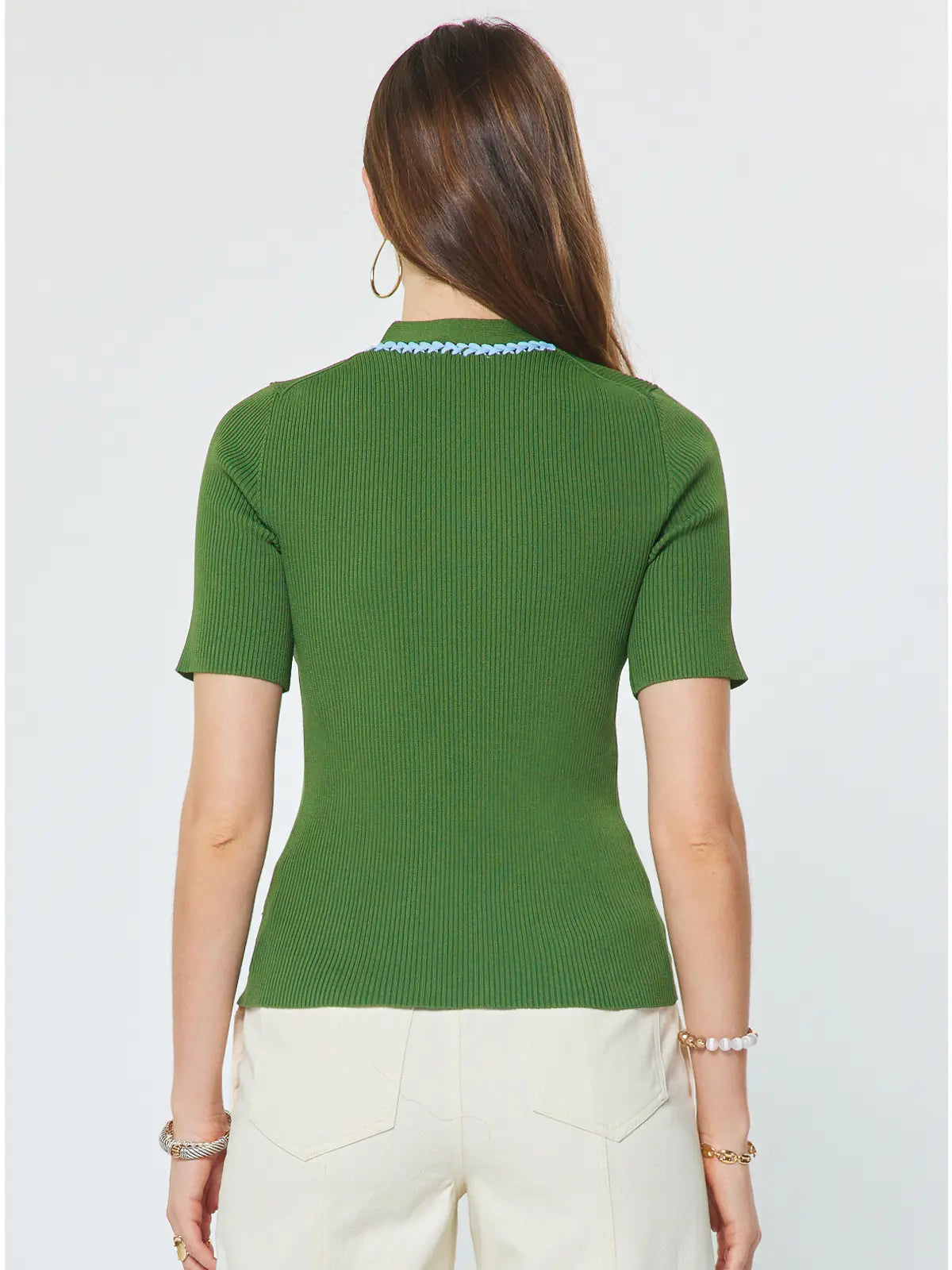 Aveline V-Neck Knit | Green