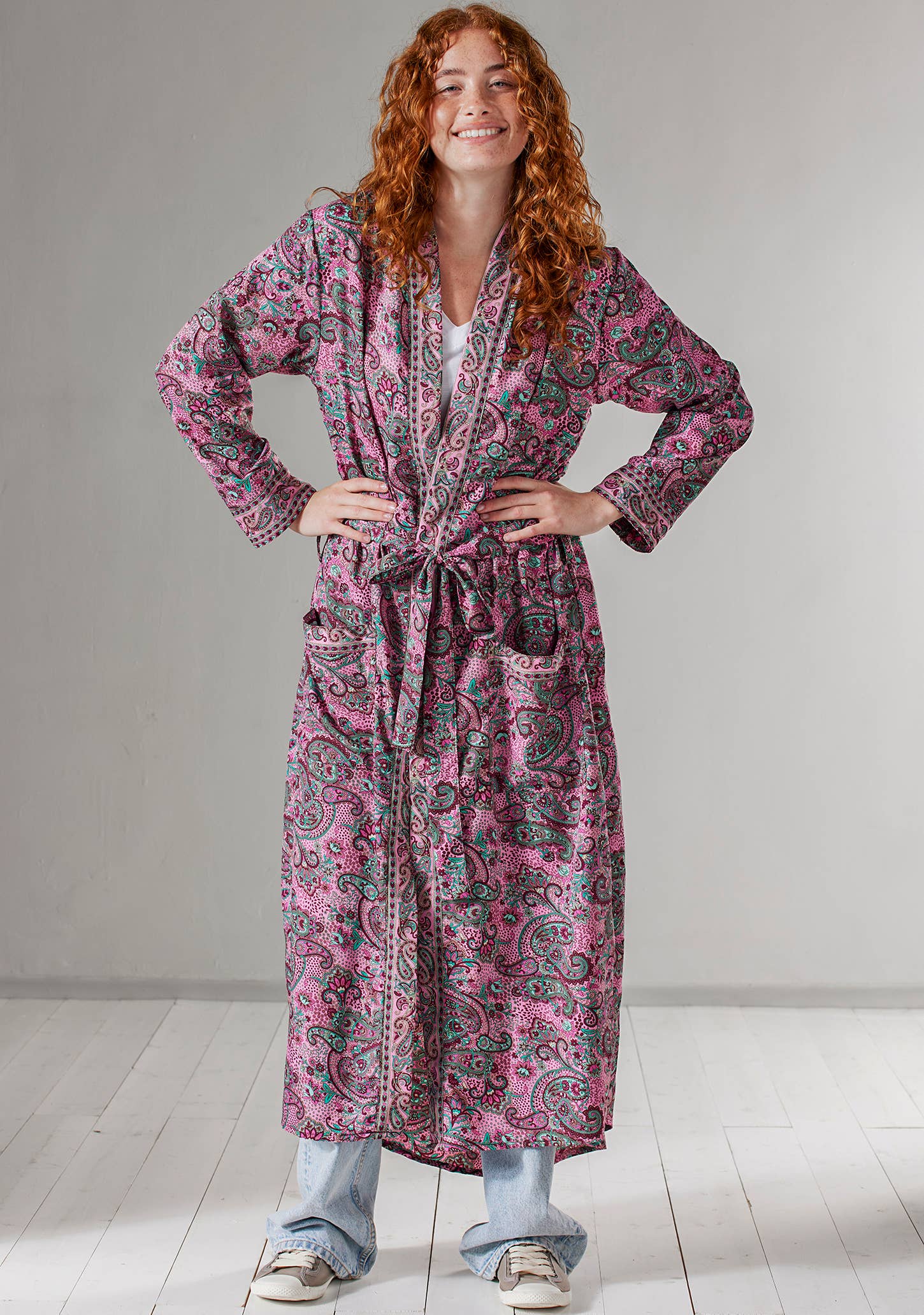 Pink Paisley Kimono