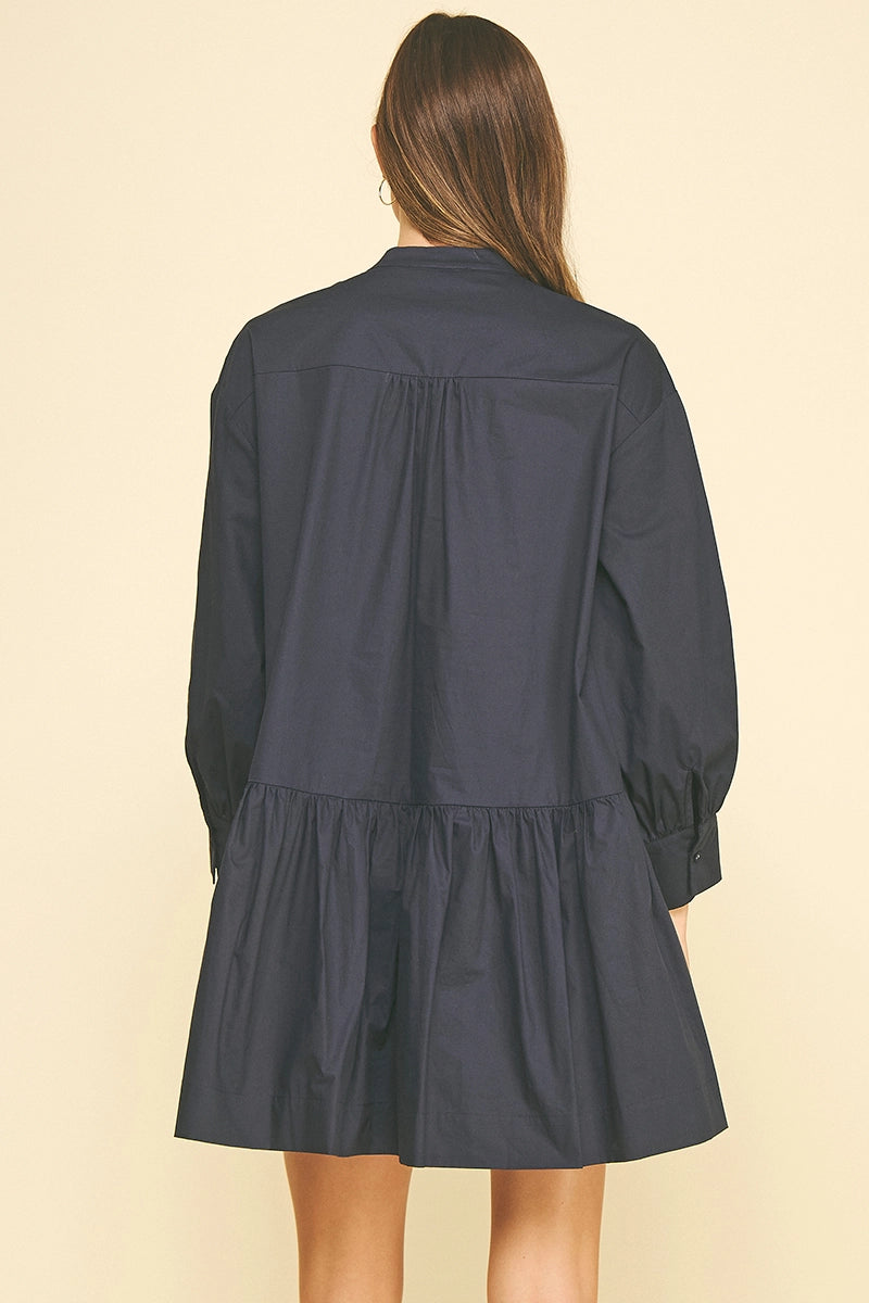 Natalie Long Sleeve Dress | Navy