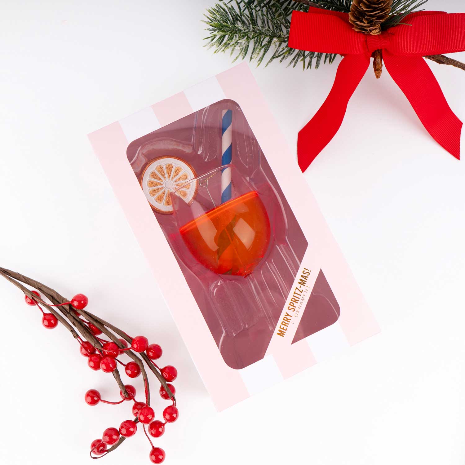 Aperol spritz Boxed Glass Ornament