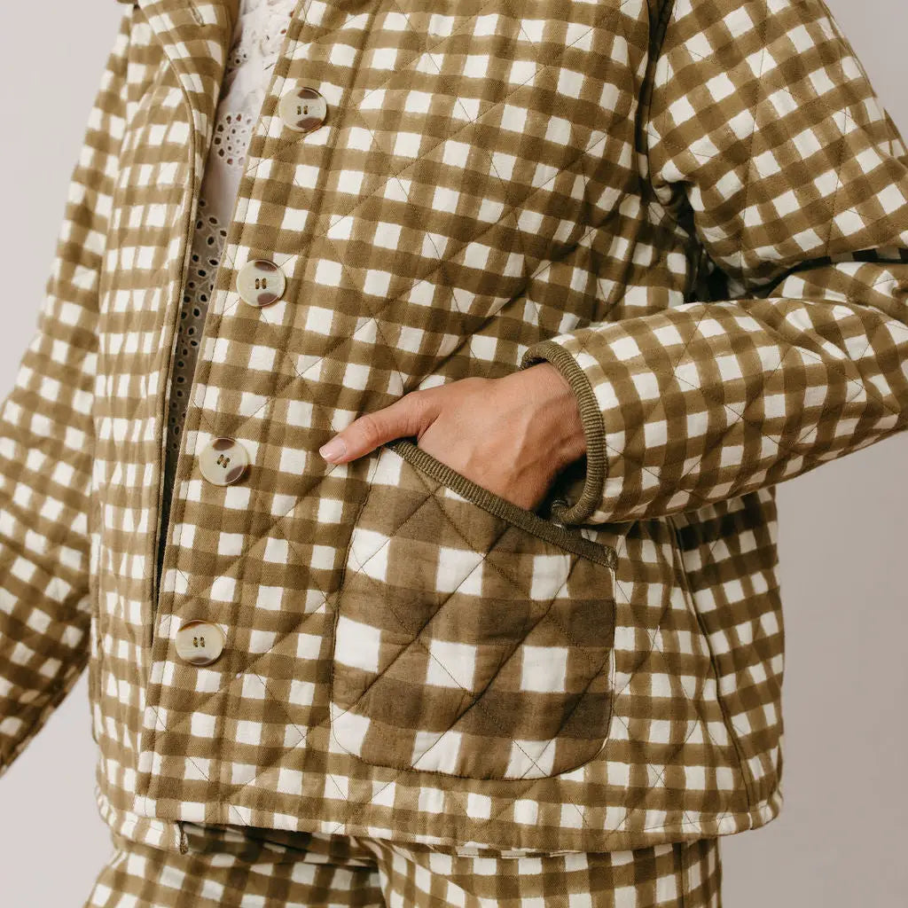 Painted Gingham Barn Jacket