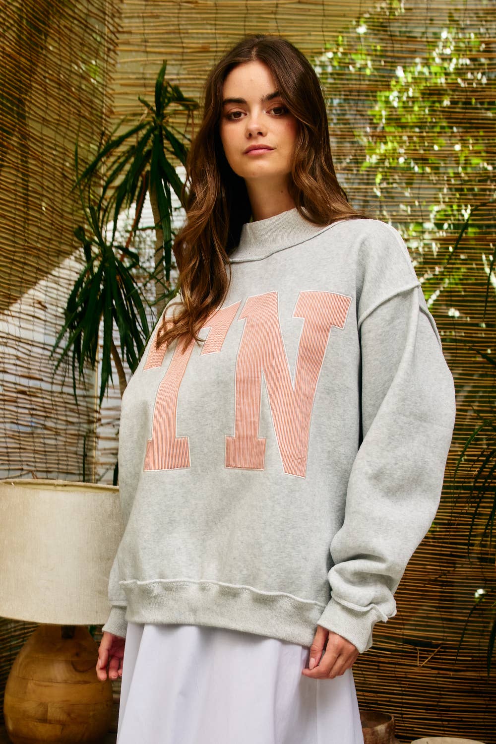 "TN" Mock Neck Sweatshirt | Grey