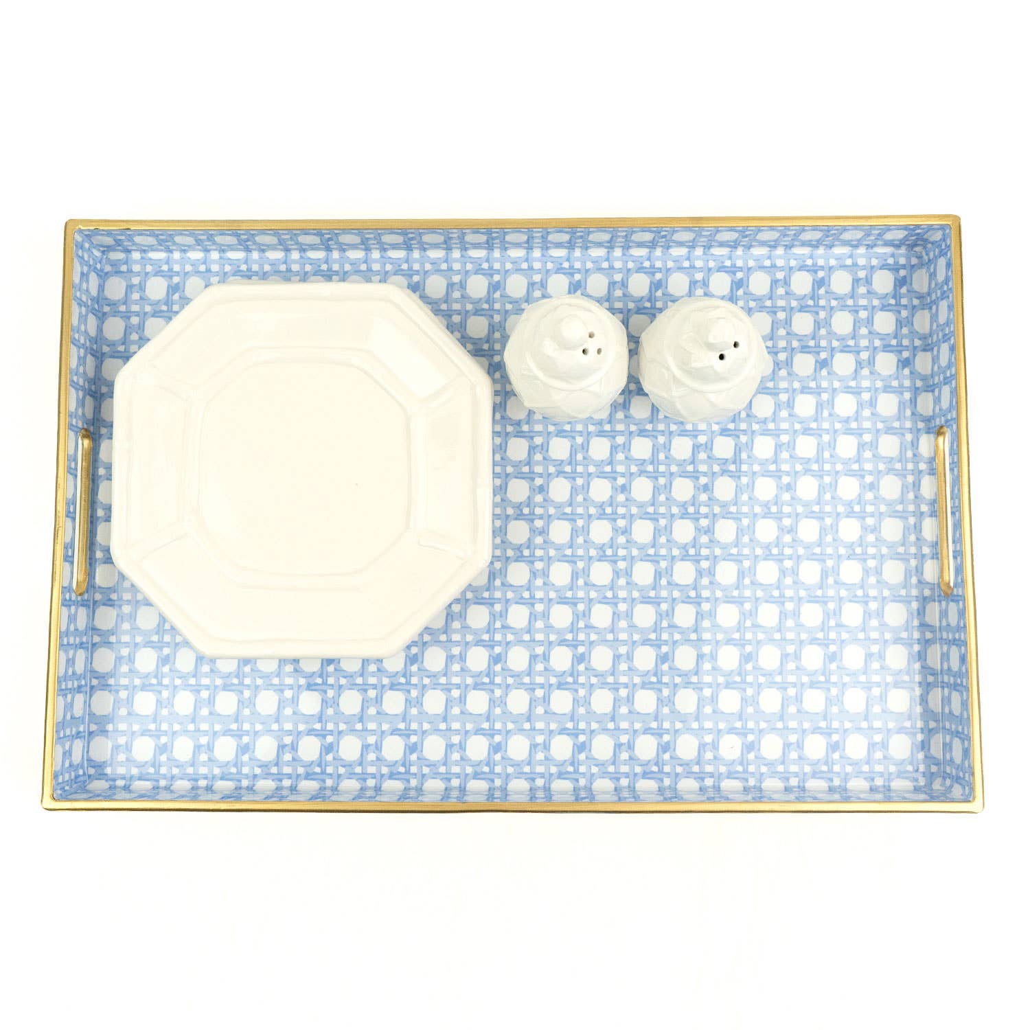Serving Tray |Blue Cane Print