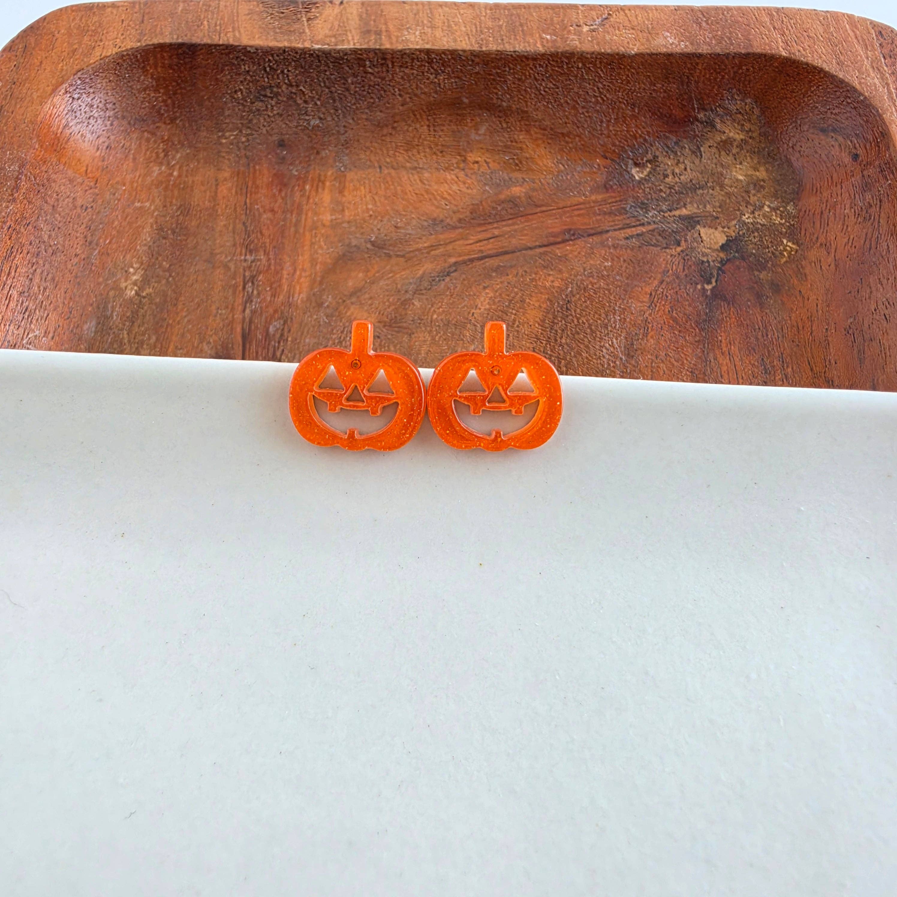 Jack O' Lantern Pumpkin Studs