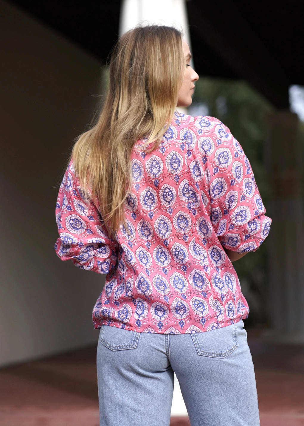 Anjou Top | Navy, Pink