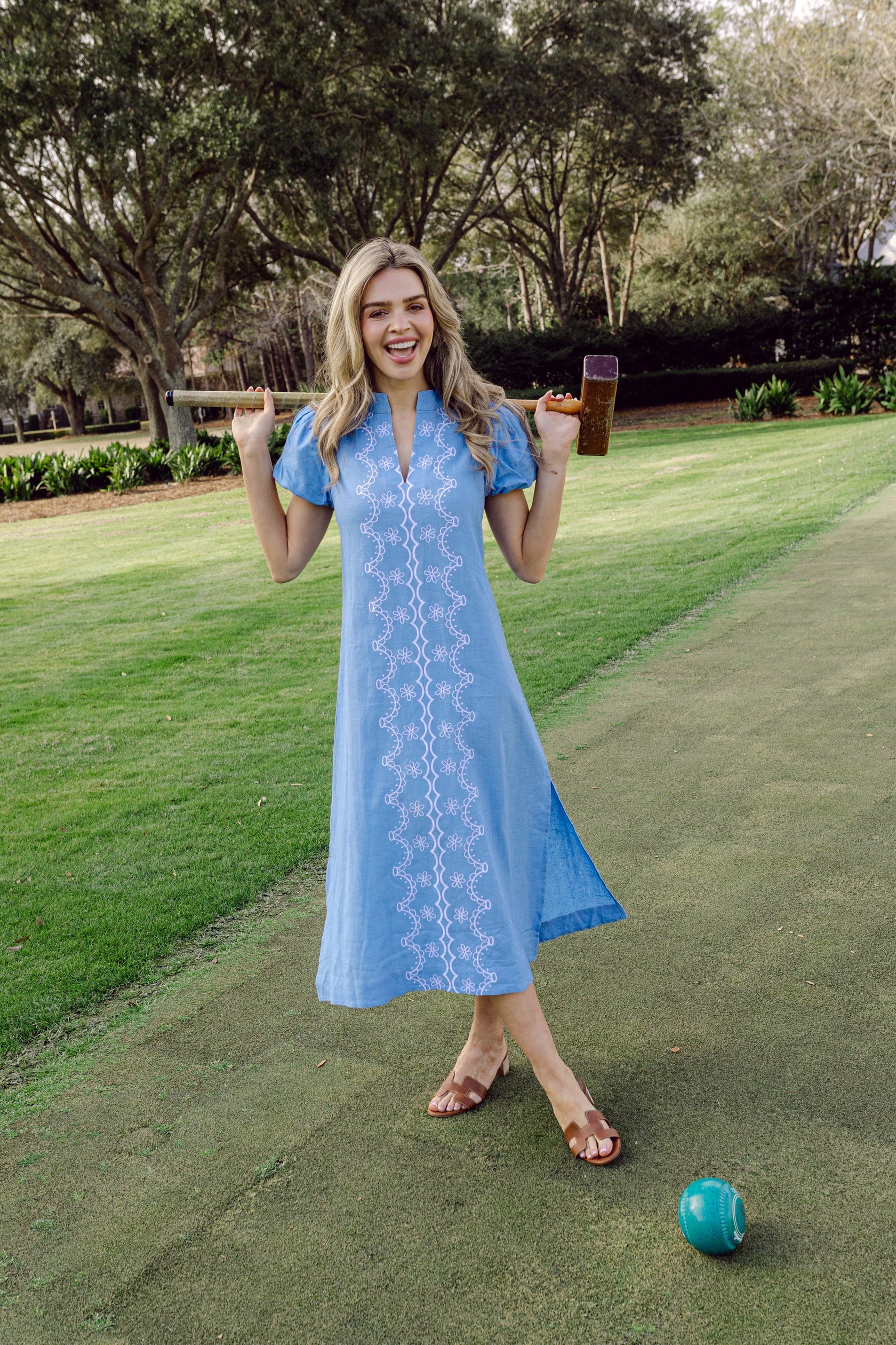 Puff Sleeve Midi Tunic I Little Boy Blue