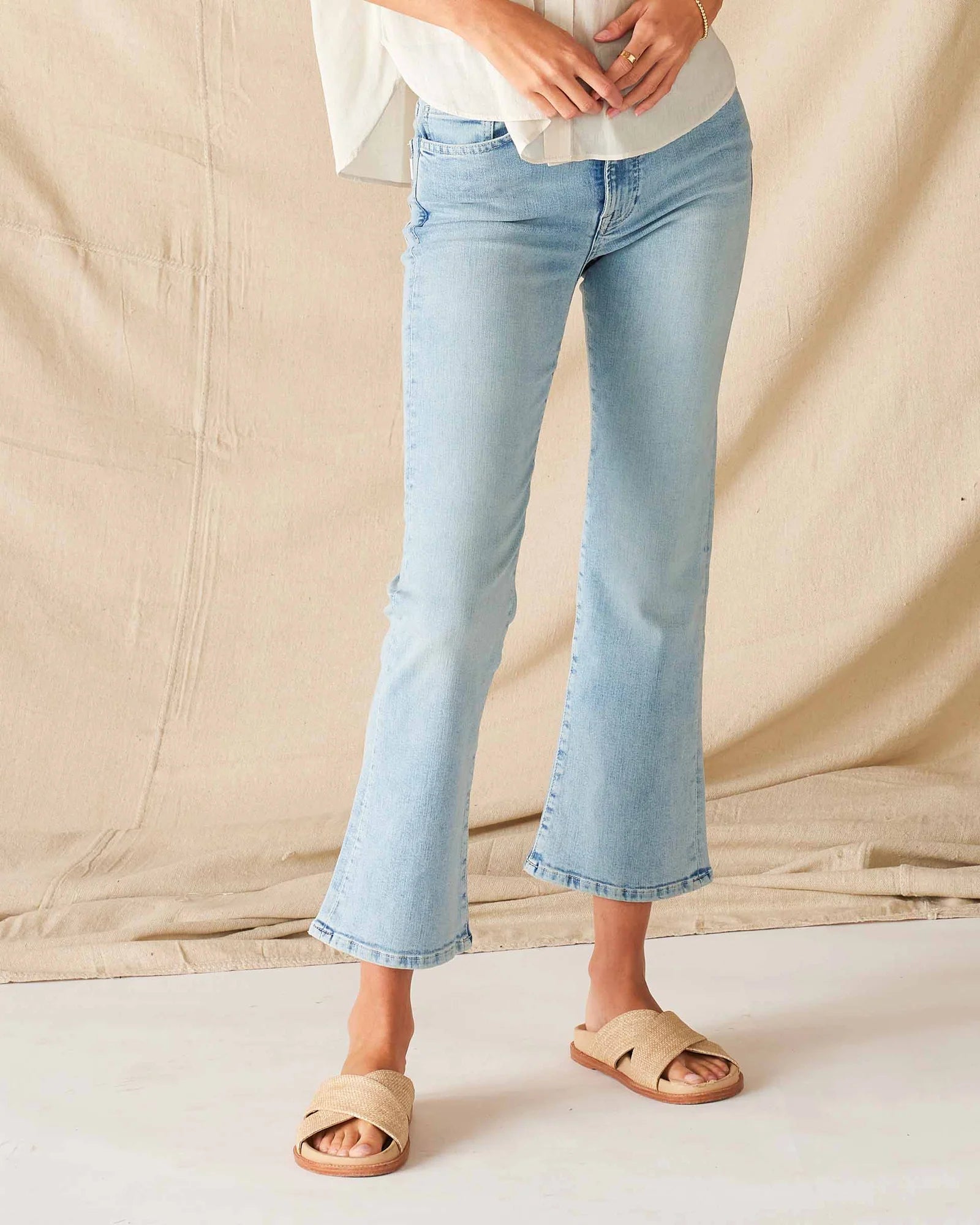 Nomad Cropped Mini Boot Jeans Sea Spray