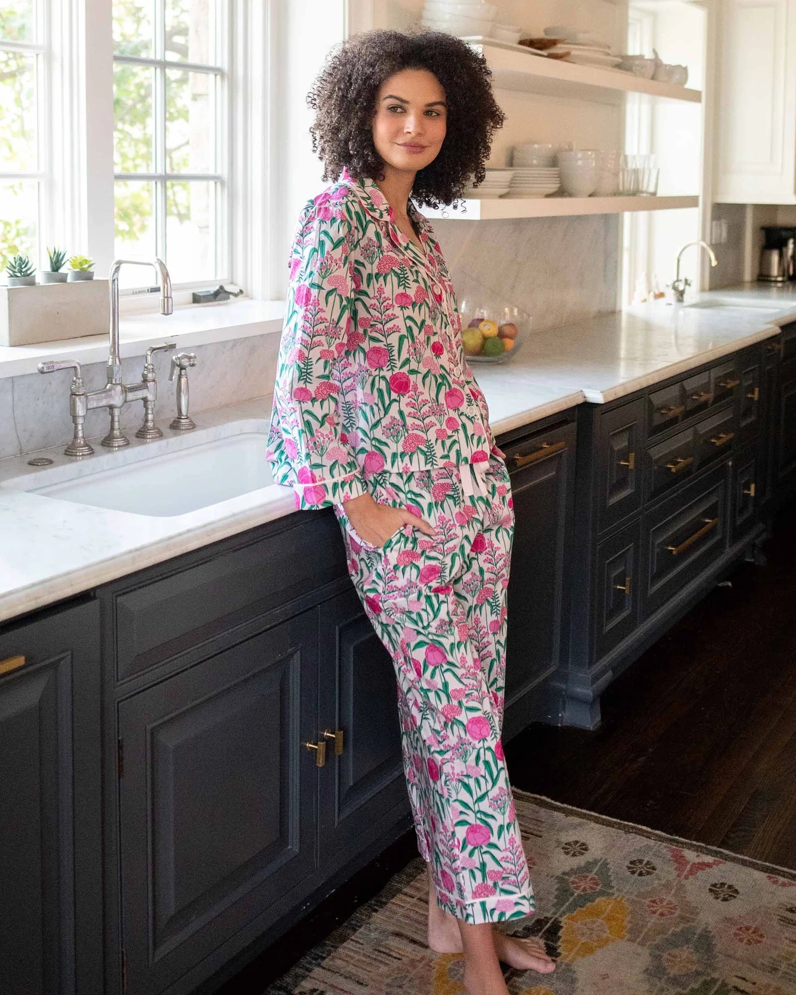 Over the Cotton Moon Pajama Set Peony Party