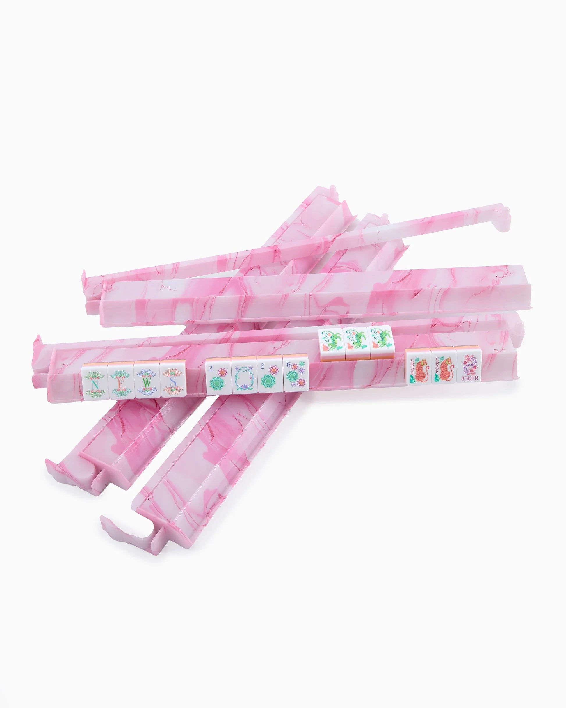 Mahjong Acrylic Rack & Pusher Set | Pink Quartz