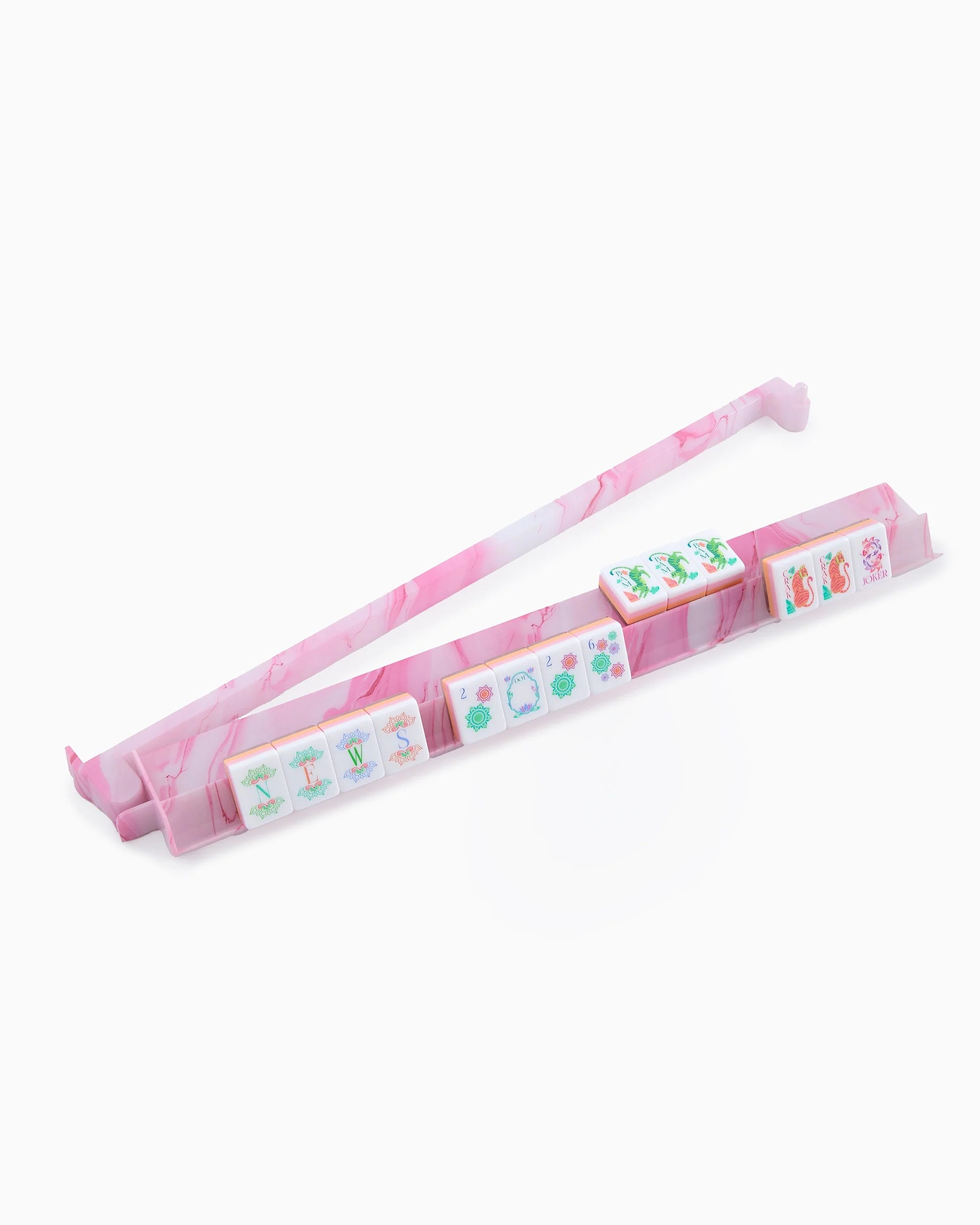 Mahjong Acrylic Rack & Pusher Set | Pink Quartz