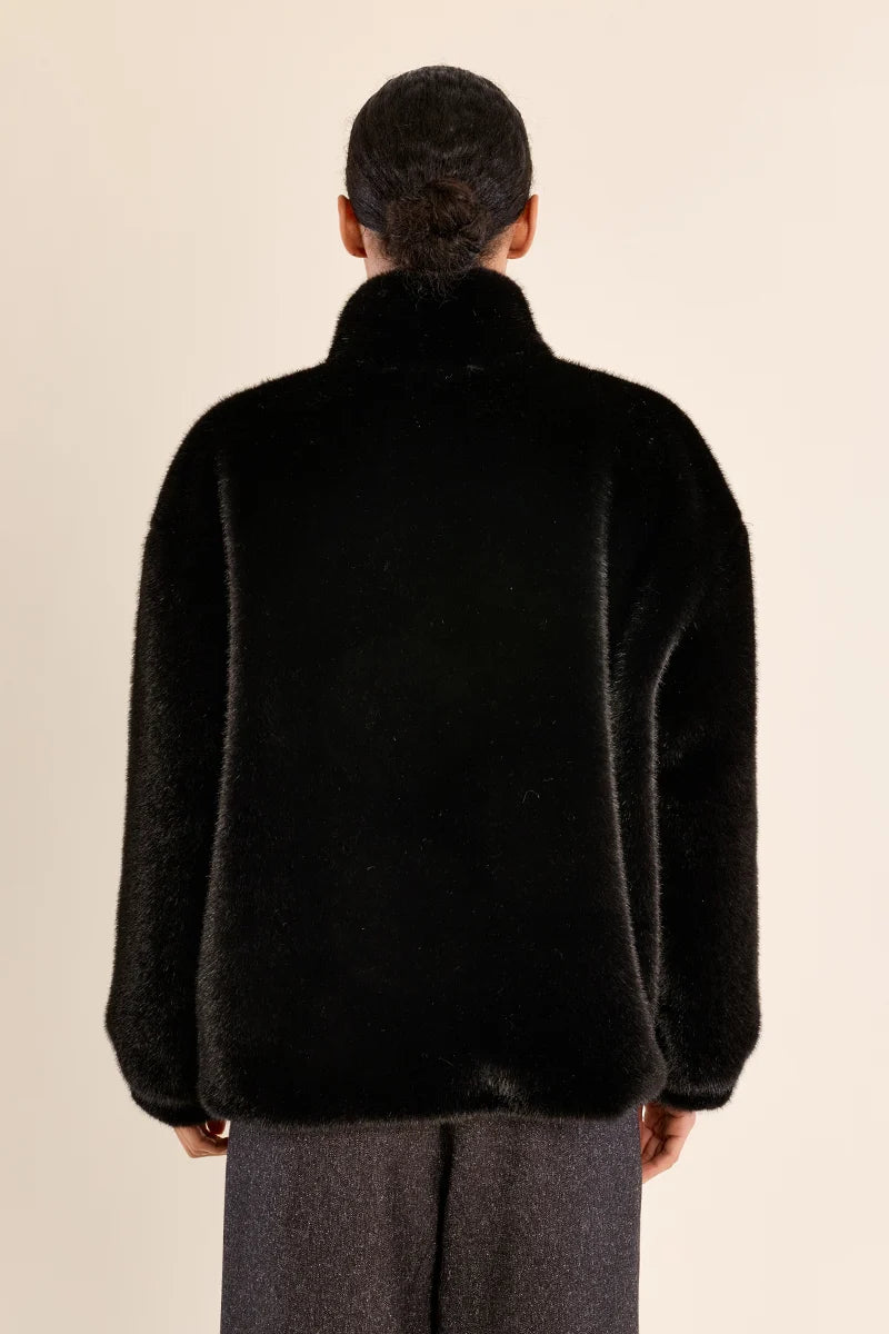 Faux Fur Coat | Black