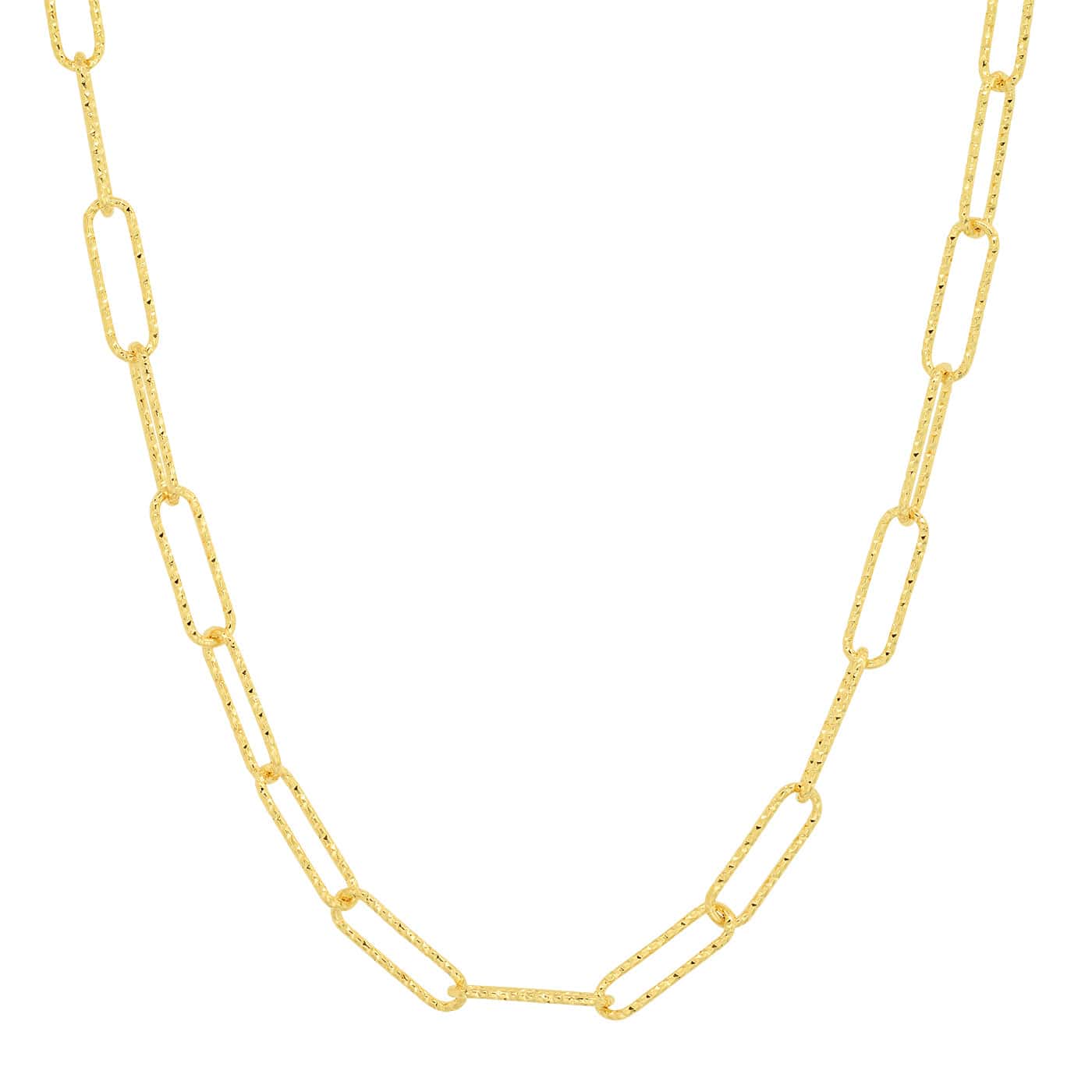Gold Hammered Paper Clip Chain