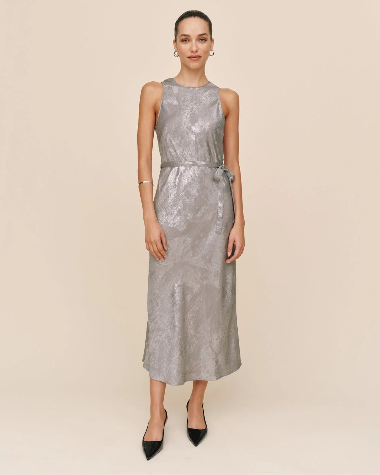 silver tank dress Third Form Untamed Bias Tank Dress