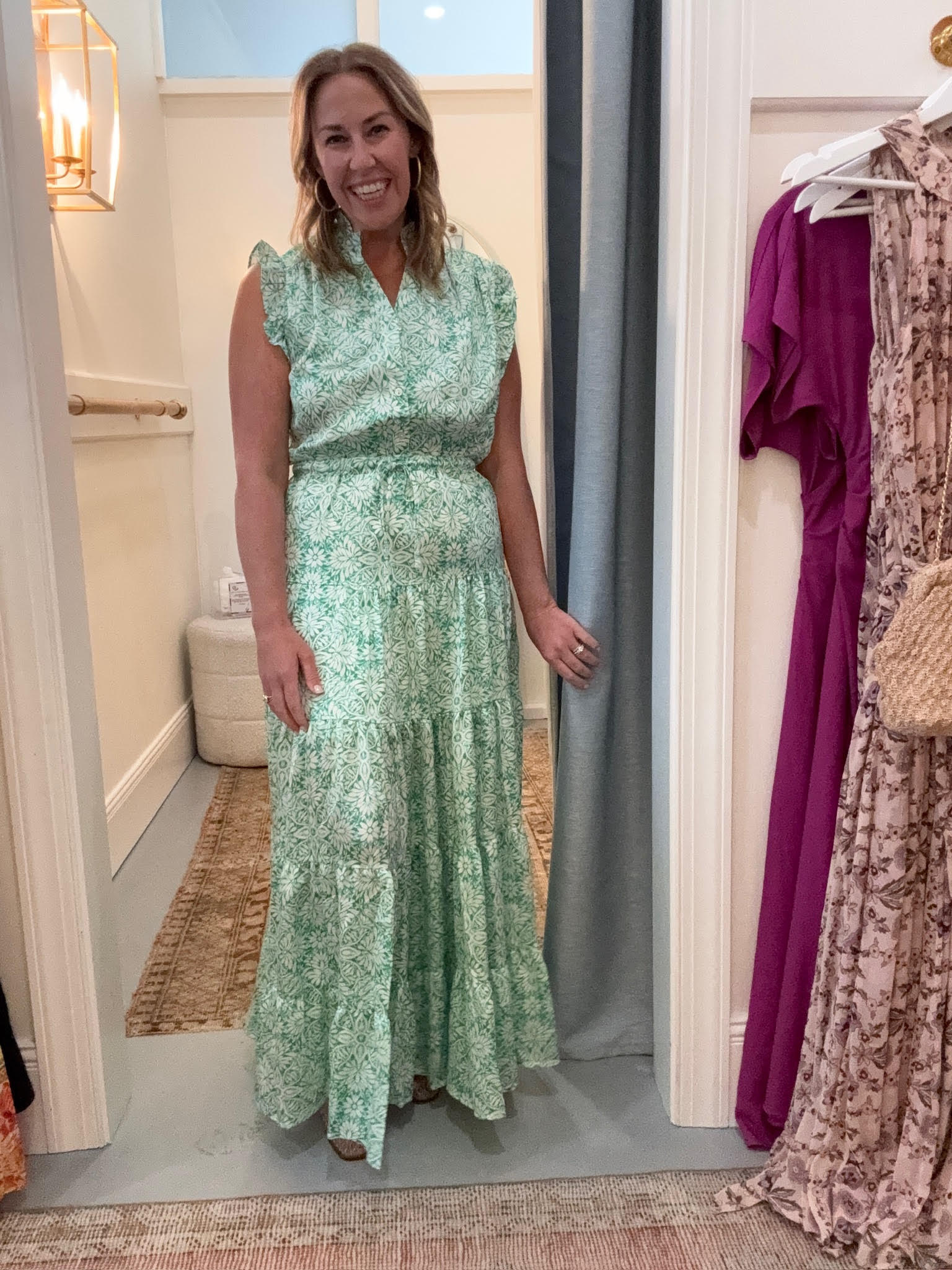 Louisa Satin Tiered Maxi Dress | Mint | K. McCarthy Louisa Satin Tiered Maxi Dress | Mint | K. McCarthy