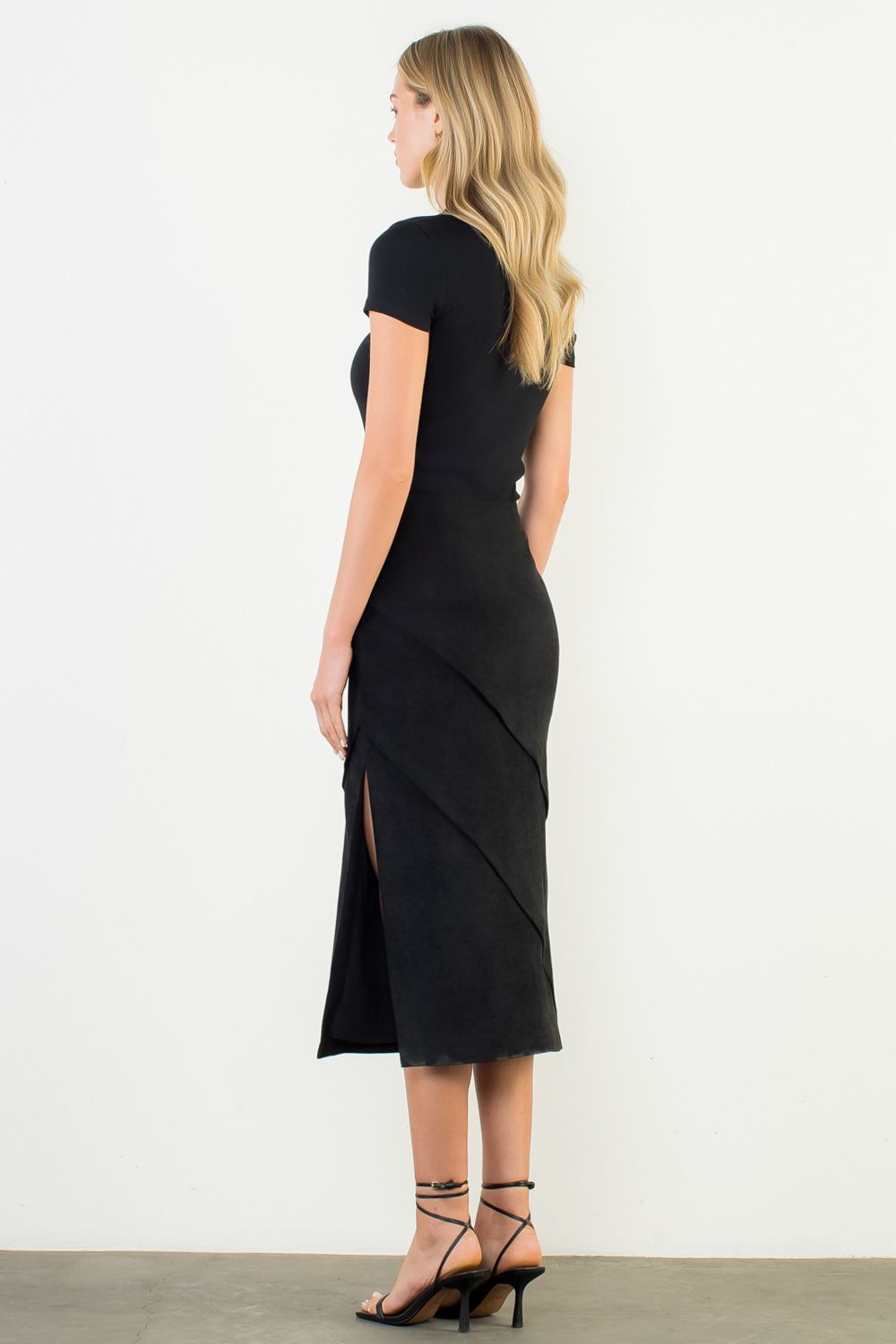 Midnight Suede Skirt | Black