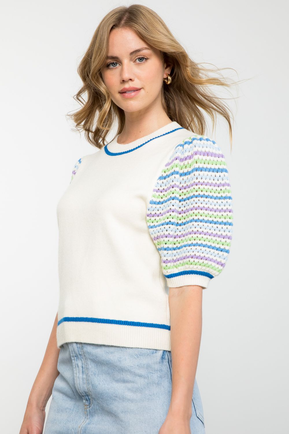 Knit Crochet Sleeve Top