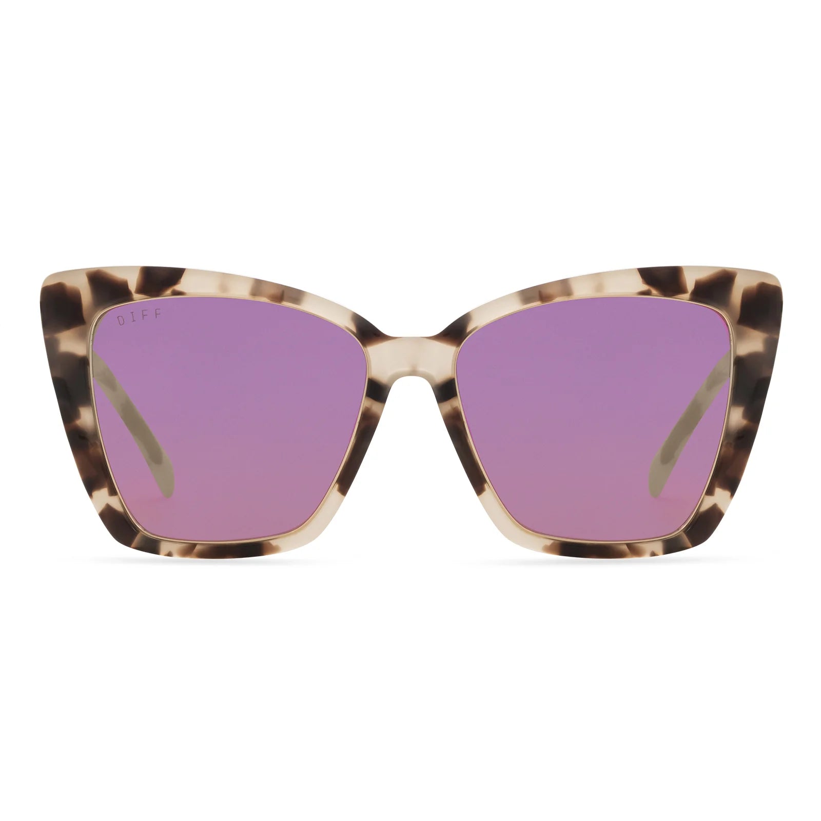 Becky IV Cream Tortoise with Pink Mirror Lenses