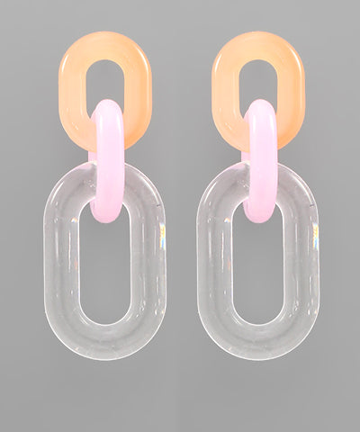 Color Acrylic Chain Drop Earrings
