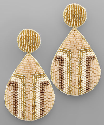 Multi Beads Teardrop Earrings