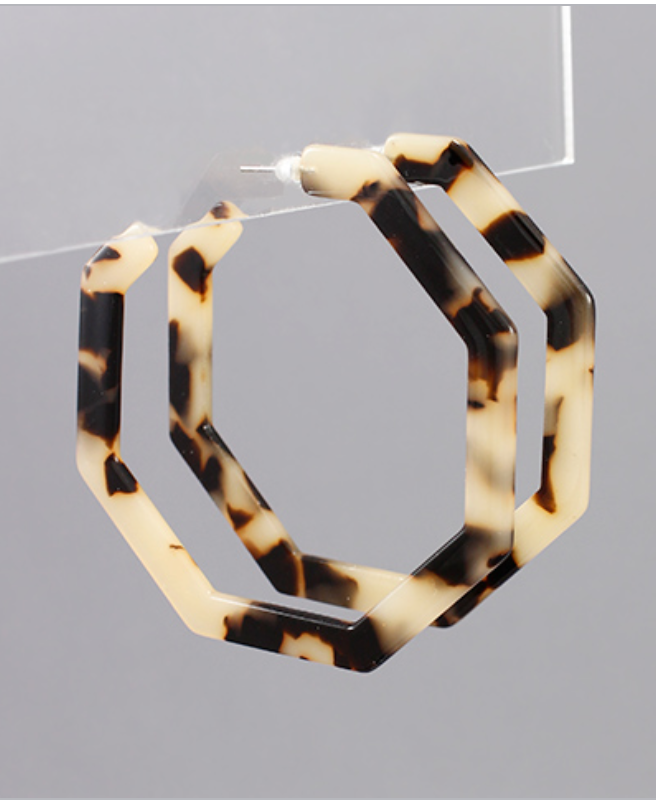 Octagon Acrylic Open Hoops